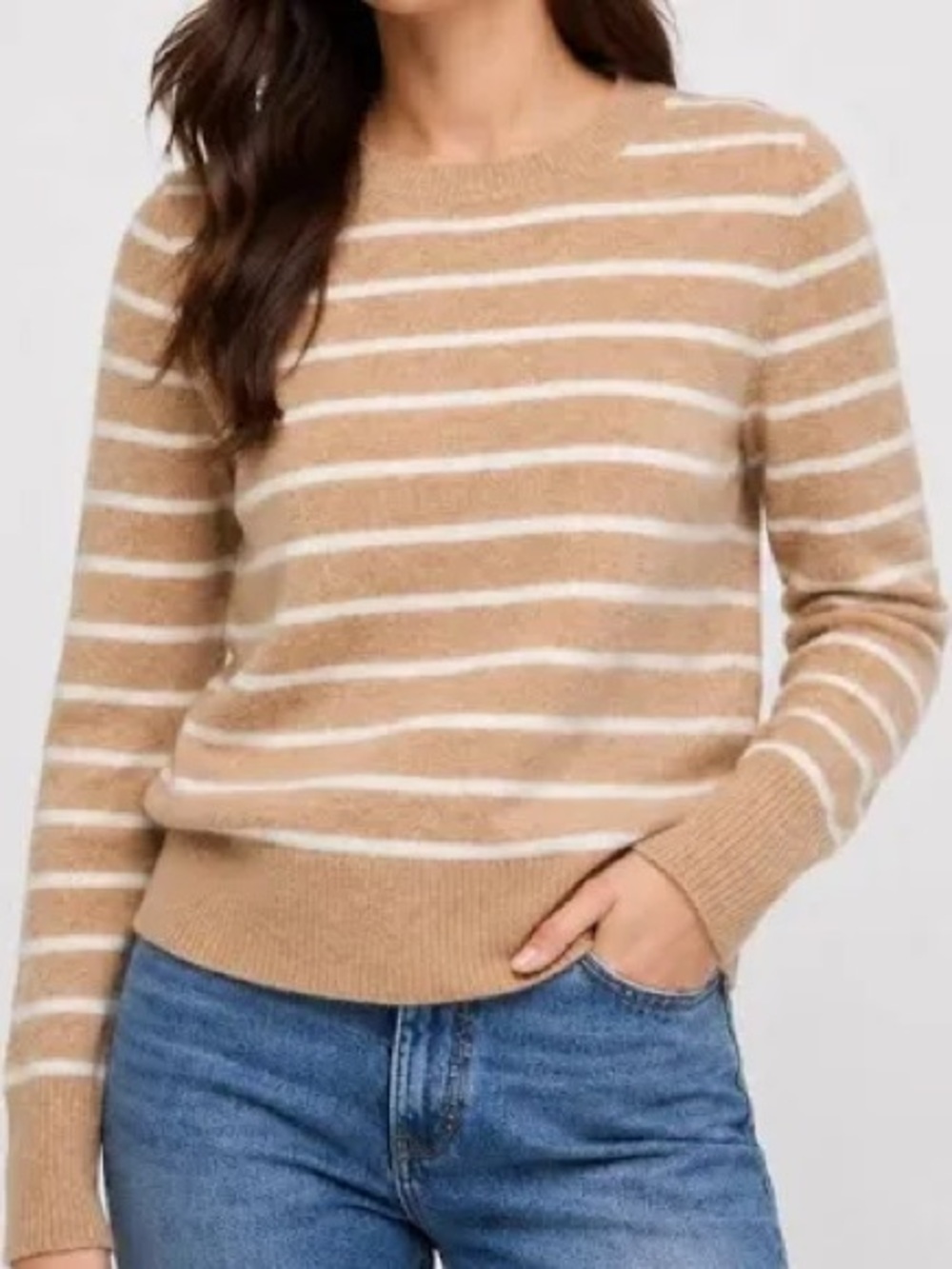 J. Crew Striped crewneck sweater in extra-soft yarn